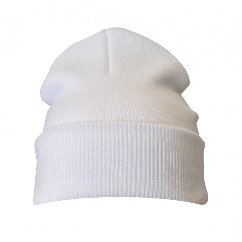 Plain White Casual Warm Winter Beanie Hat (Pack of 1)